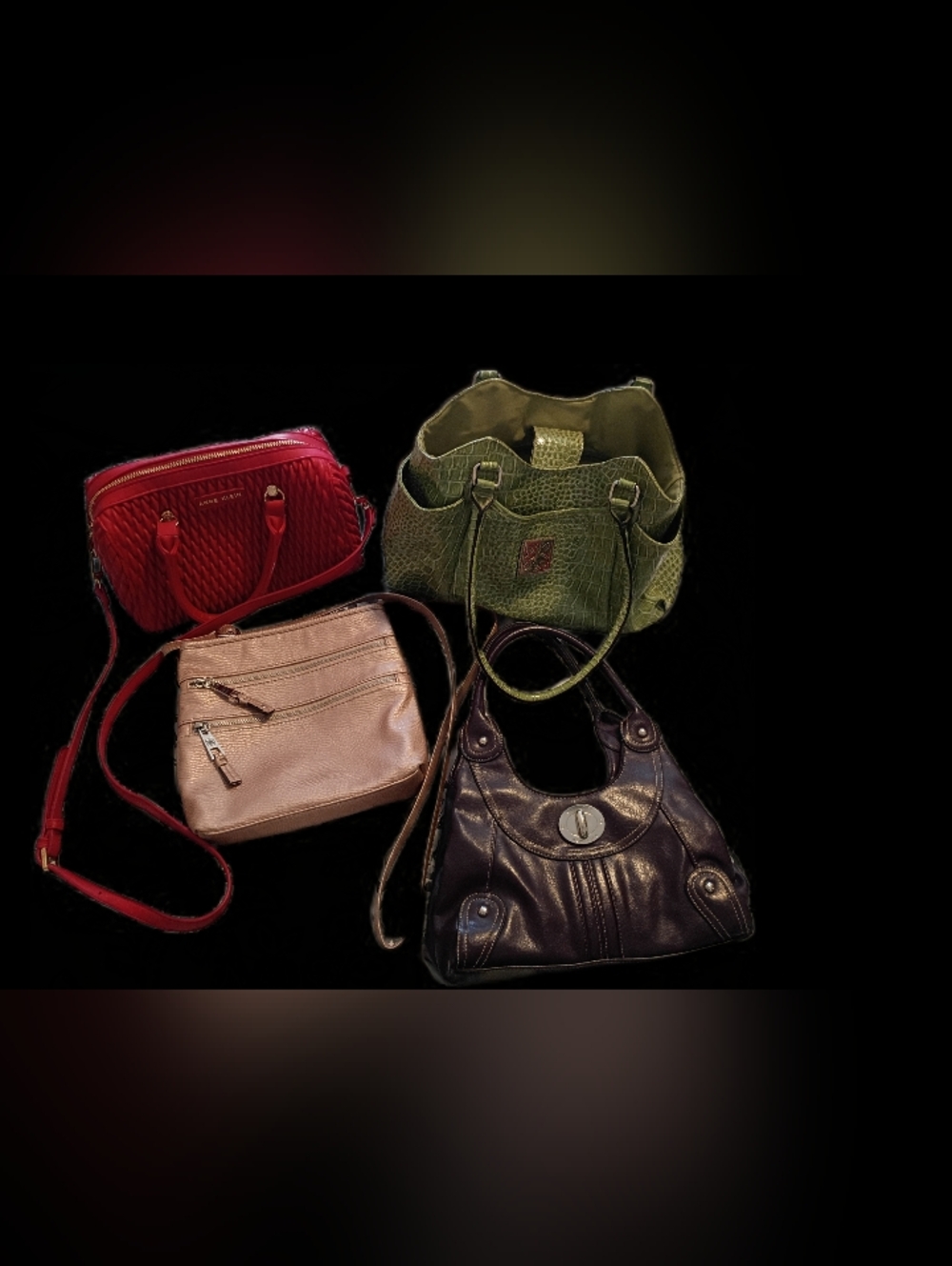 Brighton, Anne Klein, Rosetti New York Multi-Bag Set - Red, Olive, Blush, Purple